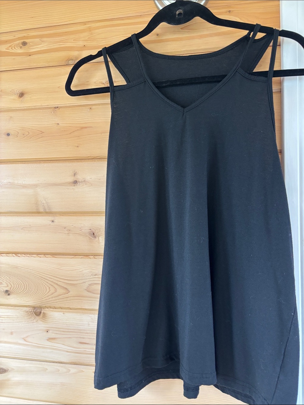 Black Strappy V-Neck Tank Top